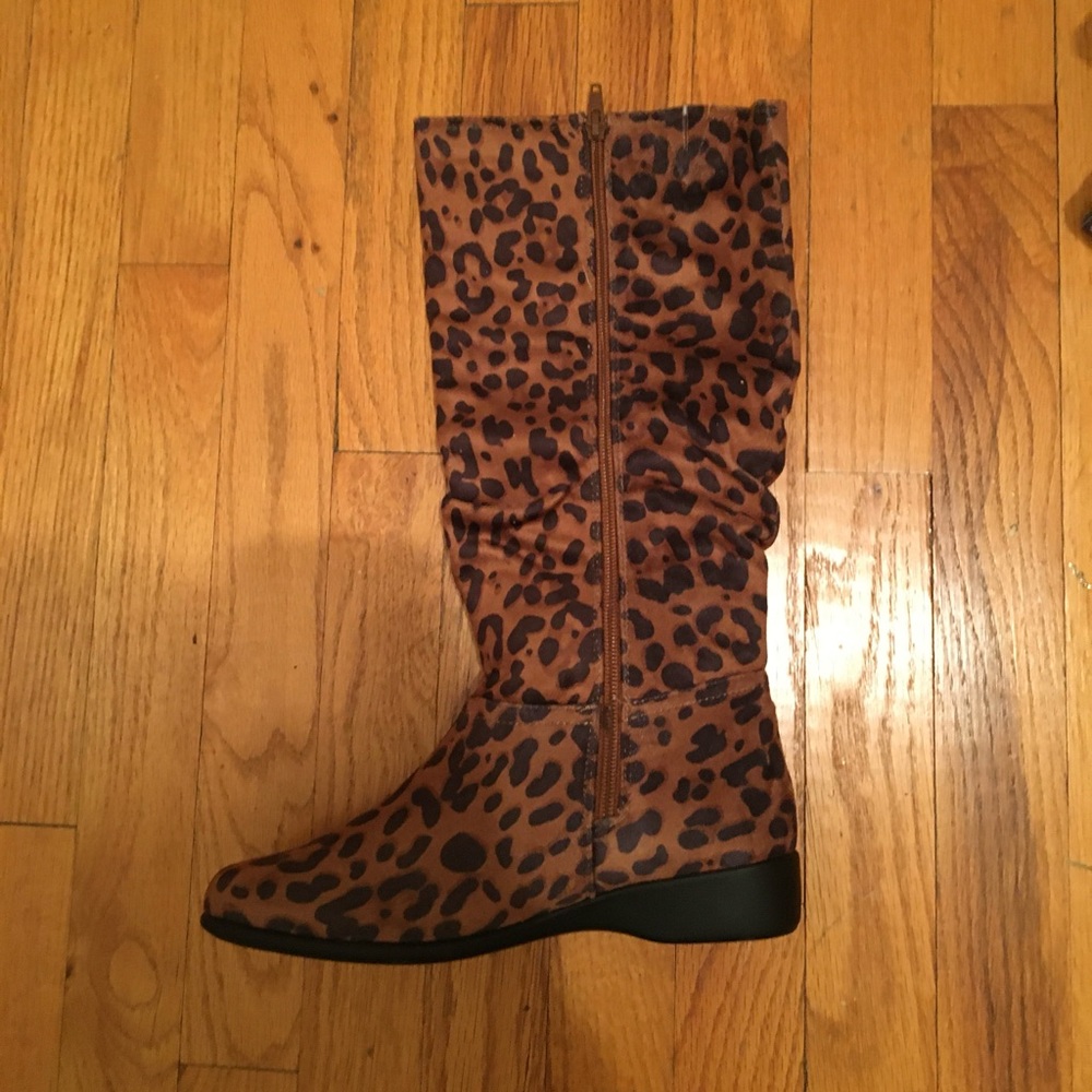 Leopard Microsuede Boots